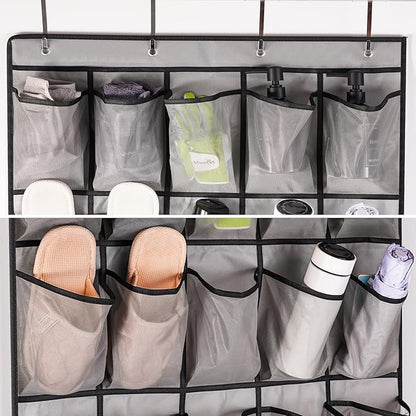 Meolsaek Over the Door Shoe Organizer with 40 Breathable Mesh Pockets, Hanging Shoe Organizer for Door with 4 Metal Hooks, Shoe Organizer for Closet, Bedroom, Bathroom, Pantry, 76.4" x 27.5" x 5"