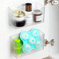 2 Pack Cabinet Door Organizer, Adhesive Wall Mounted Organizer Bins, Clear Storage Caddy, Stackable Basket for Kitchen Cabinets, Bathroom, Pantry, Office, and Tabletop Organization