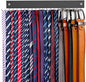 【2 in 1】 Tie Rack Belt Organizer Wall Mounted, Space Saving Tie Hanger for Closet with 20 Storage Hooks, Belt Holder for Closet Organizer Storage