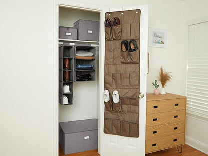Covermates Keepsakes Hanging Shoe Organizer for Closet – Vertical Storage Shelves for Sneakers, Sandals, and Sweaters – Heavy-Duty Wardrobe Organization, Grey Heather
