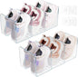 Acrylic Kids Shoe Rack Organizer 3-Section, Toddler Shoe Organizer for Closet, 2 Pack Baby Shoe Storage Shelf, Purse Rack Organizer