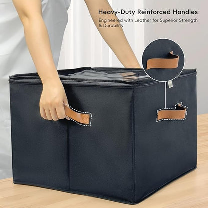 Shoe Organizer for Closet, 3 Pack Shoe Storage Bins with Clear Cover, Adjustable Dividers Fits 24-48 Pairs, Black