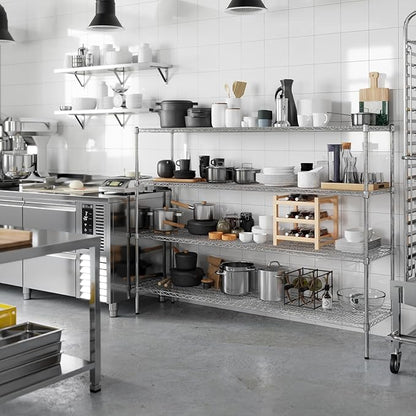 18" Deep x 72" Wide x 54" Height Wire Shelving Kit | 4-Tier | NSF Commercial Storage Rack Unit