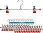 Mawa by Reston Lloyd Space-Saving Metal Pant/Skirt Hanger, Strong and Adjustable Pant Clips, Red, Set of 300