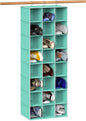 Simple Houseware 24 Section Shelves Hanging Shoes Organizer Holder for Closet, Turquoise