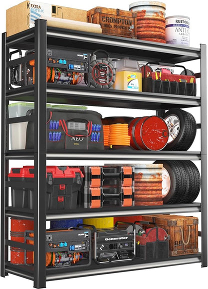 73" H|47.3" W All-Metal Garage Shelving Unit and Storage-Easy Assembly Shelves 5-Tier Rack|Heavy-Duty Adjustable Shelf|Steel Shelves for Industrial,Warehouse,Basement