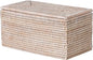 Kouboo La Jolla Rectangular Rattan Box, White-Wash Toilet Roll Storage Basket (1030101)