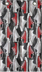 Ambesonne Retro Hanging Pocket Organizer, Retro Shoes Pattern Sneakers Nineties Casual Clothing Cartoon, Printed Polyester Storage Bag with Pockets, 21" x 31", Vermilion White and Grey