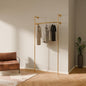 pamo Gold Clothing Rack Wall Mounted – Pipe Closet System in Gold Powder-Coated Steel – 41" W × 87" H, 309 lbs – Boutique, Walk-In Closet & Retail