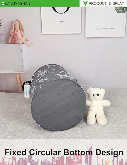 Storage Bin, Canvas Fabric Collapsible Organizer Basket for Laundry Hamper,Toy Bins,Gift Baskets, Bedroom, Clothes,Baby Nursery (Space Universe)