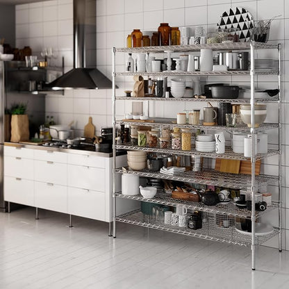 24" Deep x 60" Wide x 74" Height Wire Shelving Kit | 8-Tier | NSF Commercial Storage Rack Unit