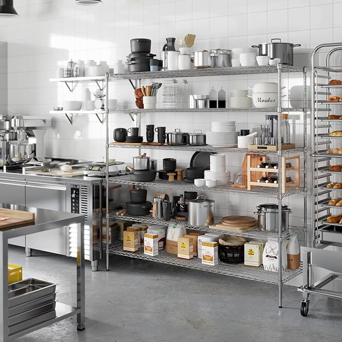 21" Deep x 72" Wide x 74" Height Wire Shelving Kit | 6-Tier | NSF Commercial Storage Rack Unit