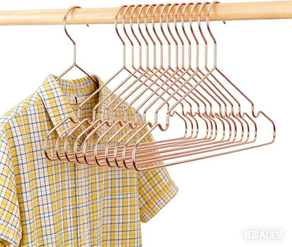 Rose Gold Adult Metal Wire Clothes Hangers, 16.5" Metal Hangers for Clothes Strong Hangers, 60 Pack Space Saving for Coat Suit Bridal Boutique Dress Closet Dorm Clothing Rack