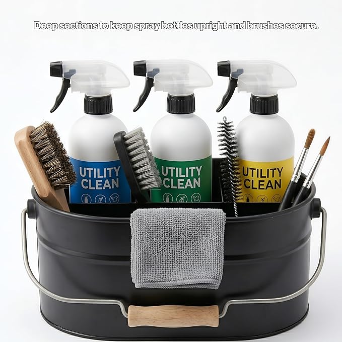 Alpha Living Home Galvanized Organizer Kitchen Drawer Organizezs Utensil Organizer Heavy Duty Metal Alloy Silverware Holder Cutlery Organizers in Drawer Flatware Organizer Tray 4 slots (Black)