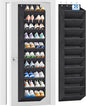 KIMBORA 10 Tier Over the Door Shoe Organizer with Large Pockets, Hanging Shoe Rack for Closet Door Storage, Fits 20 Pairs of Sneakers Boots Hanger Holder, Black