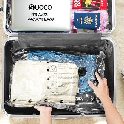 Travel Vacuum Bags for Clothing with Rechargeable Electric Pump, Compression Packing Cubes Organizer Storage for Luggage Suitcase, Space Saver Seal Bags for Vacation Cruise, 9 Combo