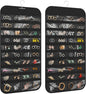 1 Pack Hanging Jewelry Organizer 80-Pocket Dual-sided Jewelry Storage for Earring Necklace Bracelet Ring Travel Holder, Black
