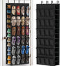 Ofiray-home Over The Door Shoe Organizer, 50 Large Pockets Double-Sided Shoe Organizer for Closet Door, Hanging Shoe Storage Up to 50 Pairs, Mesh Front Pockets & Side Storage for Sneakers, Heels,Black