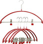 Mawa by Reston Lloyd European Non-Slip Metal Clothing Hanger, Smooth Shoulder Support & Adjustable Pant Clips, Set of 5, Red