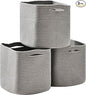 ICERZCZ 11 Inch Cube Storage Bins, Storage Cube Organizer Bins, Woven Cotton Rope Basket for Storage, Storage Baskets for Organizing Shelves, Grey Baskets for Toys Nursery, Grey (Pack of 3)