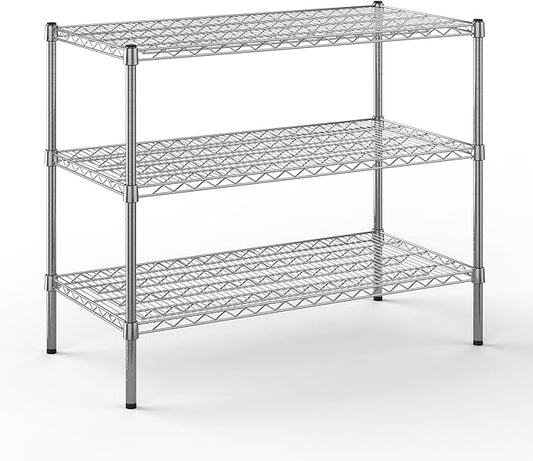 21" Deep x 42" Wide x 34" Height Wire Shelving Kit | 3-Tier | NSF Commercial Storage Rack Unit
