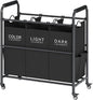 Tajsoon 3 Bag Laundry Sorter Cart, Laundry Hamper Sorter Basket with Heavy Duty Lockable Rolling Wheels for Clothes Storage, Black
