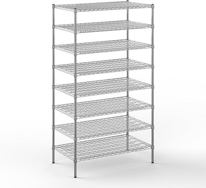 24" Deep x 42" Wide x 74" Height Wire Shelving Kit | 8-Tier | NSF Commercial Storage Rack Unit