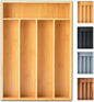 Silverware Organizer, 10 Inch Utensil Organizer Kitchen Drawer Organizer Bamboo Silverware Holder Cutlery Tray Organizer in Drawer Flatware Organizer Tray(5 slots, Natural