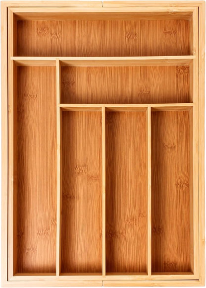 BergHOFF Bamboo 8-Slot Expandable Flatware Organizer, Expand between 12.75" to 18.5
