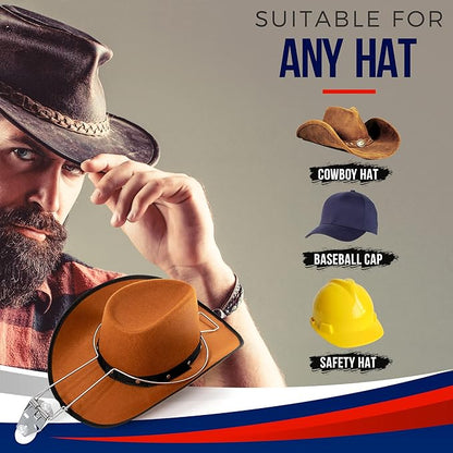 Cowboy Hat Holder - Hat Rack Clip for Western Hats - For Cars, Trucks and Vans - Complete with Suction Cups