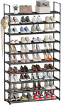 10 Tier Shoe Rack, Tall Shoe Rack for Entryway, Shoe Organizer for Closet, Shoe Storage for Front Door Entrance & Entryway, Large Long Shoe Stand Holder Adjustable Shelf Height