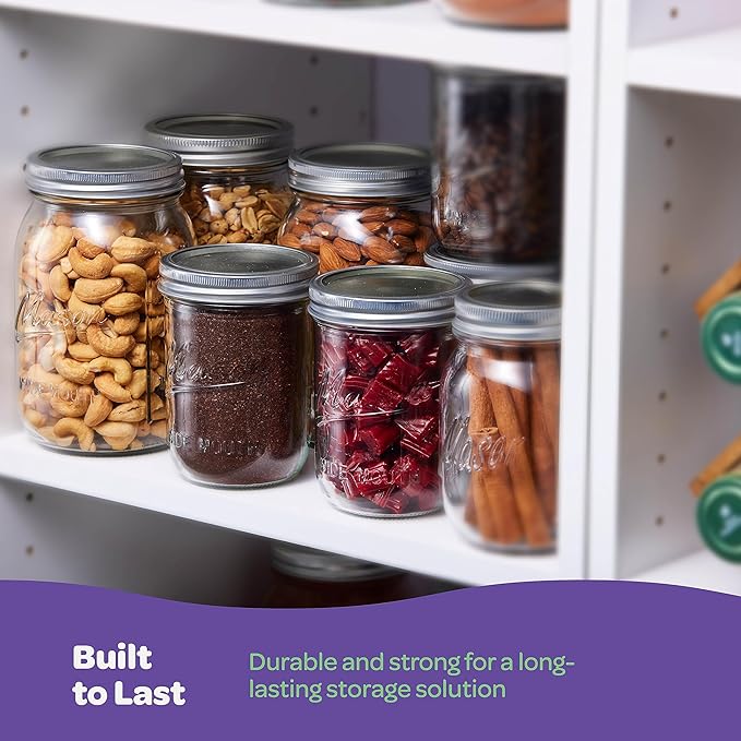 Wide Mouth Mason Jars 64 oz [3 Pack] With Mason Jar Lids and Bands, Mason Jars 64 oz - For Canning, Fermenting, Pickling - Jar Decor - Microwave/Freeze/Dishwasher Safe.