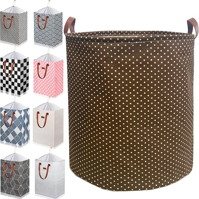 80L Waterproof Laundry Hamper in Family Leather Handle Laundry Basket in Dormitory Collapsible Laundry Bag in Nursery (96-Satisfied laundry hampers, 80L)