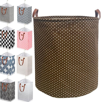 80L Waterproof Laundry Hamper in Family Leather Handle Laundry Basket in Dormitory Collapsible Laundry Bag in Nursery (96-Satisfied laundry hampers, 80L)