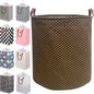 80L Waterproof Laundry Hamper in Family Leather Handle Laundry Basket in Dormitory Collapsible Laundry Bag in Nursery (96-Satisfied laundry hampers, 80L)