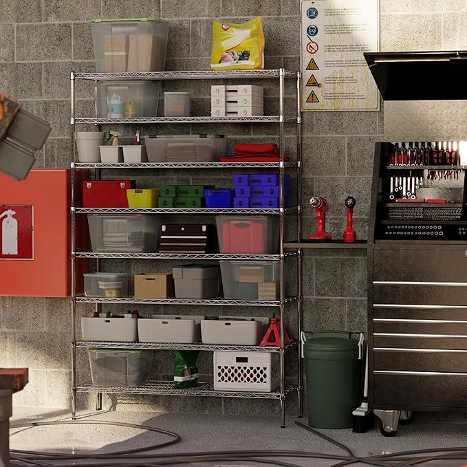 18" Deep x 54" Wide x 86" Height Wire Shelving Kit | 8-Tier | NSF Commercial Storage Rack Unit