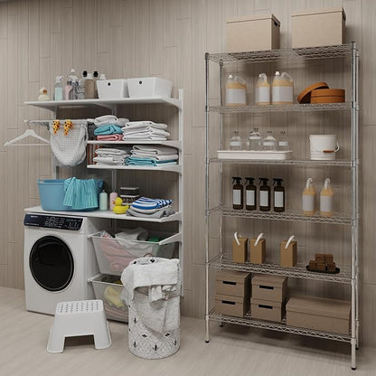 14" Deep x 42" Wide x 74" Height Wire Shelving Kit | 6-Tier | NSF Commercial Storage Rack Unit