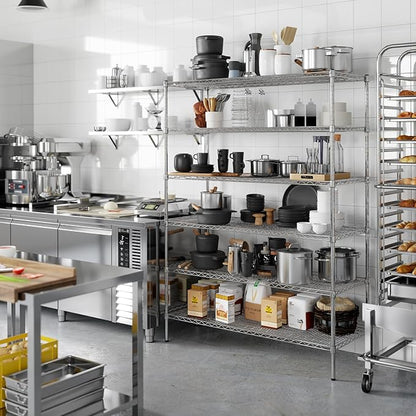21" Deep x 54" Wide x 74" Height Wire Shelving Kit | 6-Tier | NSF Commercial Storage Rack Unit