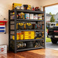 71.2" H Garage Shelving, 5 Tier Storage Shelves Load 3000 lbs, Adjustable Garage Shelves, Metal Shelving Unit for Warehouse, Basement, Pantry, 35.4" Wx 15.7" D x 71.2" H, Black