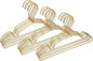 Gold Metal Wire Baby Clothes Hangers,12.6” Children Coat Pants Non Slips Toddler Infant Newborn Kids Hangers, Space Saving Baby Clothes Hangers