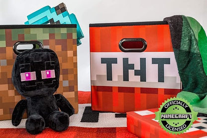 MINECRAFT TNT Block Storage Cube Organizer Storage Cube | TNT Block from Cubbies Storage Cubes | Organization Cubes | 15-Inch Square Bin with Lid
