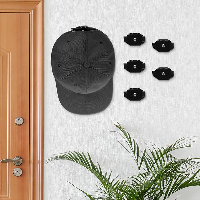 Kichvoe Hat Hangers for Wall, 16 Pcs Minimalist Hat Hooks Strong Hold Hat Hangers Hat Display for Wall Door Closet Office
