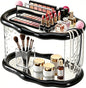 Skincare Makeup Organizer for Vanity and Bathroom Countertop-2 Tier Makeup Jewelry Storage,Transparent Clear Cloud Cosmetics Organizer, Ideal for Cosmetic Perfume Skincare for Countertop,Desk,Bathroom,Dresser-Black