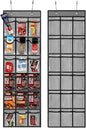 2 Pack Over the Door Pantry Organizer Hanging Seasoning Packet Storage Wall Mount Spice Holder for Kitchen Snack Food Tea Bag (Grey)