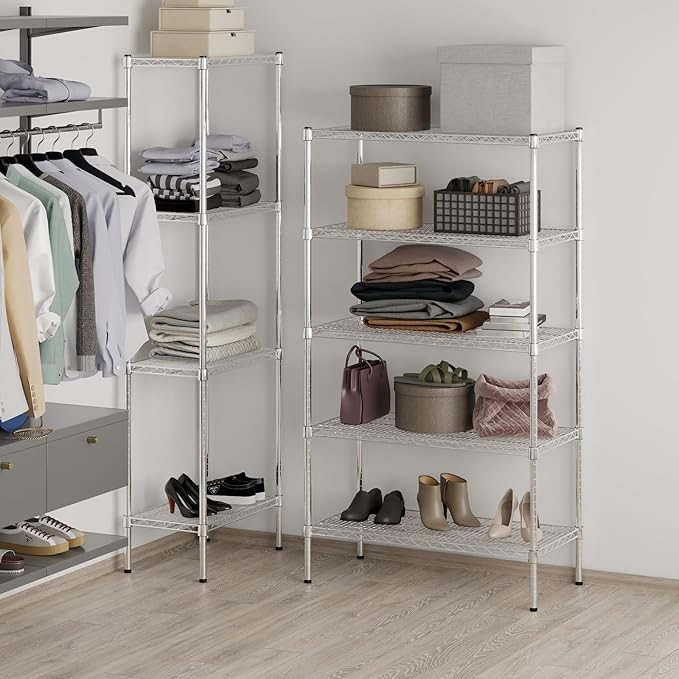 18" Deep x 36" Wide x 64" Height Wire Shelving Kit | 5-Tier | NSF Commercial Storage Rack Unit