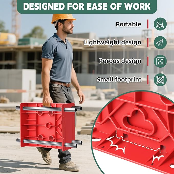 Wire Spool Rack, Multi Purpose Wire Dispenser Cable management rack for organizing cables, 34" diameter‌ 17" tall 15.87" wide 330 pound weight capacity (Red, 1 Pair)