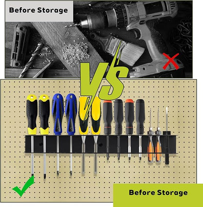 2 Pcs Screwdriver Plier Organizer Wall Mount, Screwdriver Rack, Metal Plier Holder Utility Tool Holder Organizers and Storage Rack for Garage Workshop Workbench Tool Chest Cart