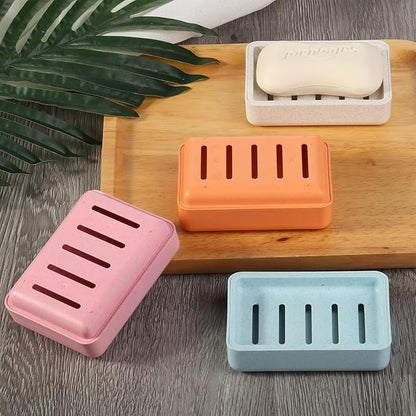 Plastic Soap Dish, Soap Bar Holder with Drip Tray, Draining Soap Box for Shower,Kitchen, Bathroom