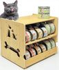 Cat Food Organizer, Bamboo Can Organizer for Pantry,2 Tier Stackable Pet Food Can Organizer for Kitchen Pantry, Can Rack Organizer for Human and Pet Food Cans, FIFO Design
