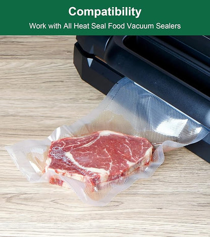 Pint Vacuum Sealer Bags for Food, 50 6x10 Inch, Preprinted Label, BPA-free Heavy Duty Small Food Saver Bags, Ideal for Sous Vide Bags, Freezer, Seal a Meal